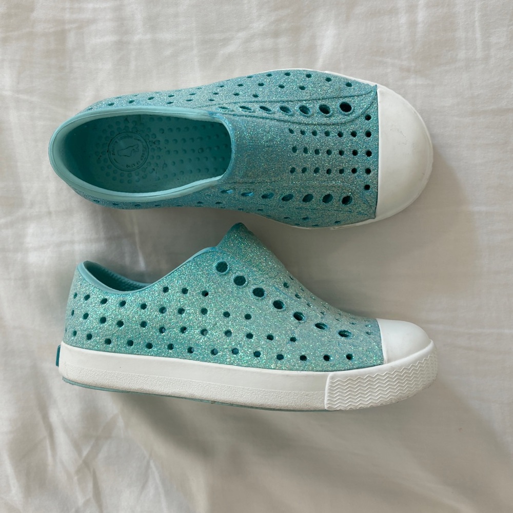 Kid's Native Shoes Jefferson Bling Pool Blue Size 8 Toddler